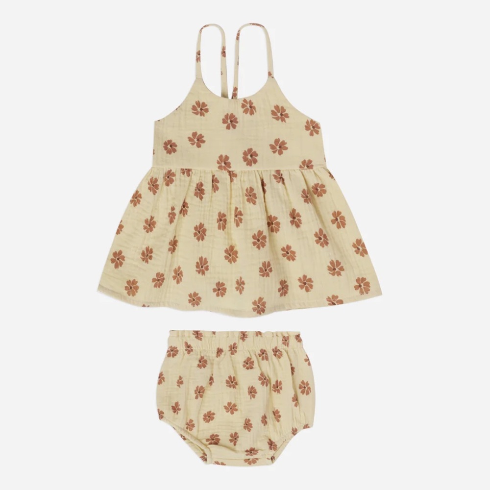 Rylee + Cru zenni set lemon daisies size 6-12 months. Tunic or dress w bloomers